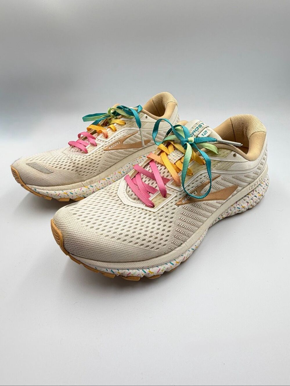 Brooks Ghost 12 Run Happy Women’s Size 10 B Confetti Multicolor Running Shoes